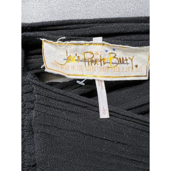 Free People Jen's Pirate Booty Prism Maxi Dress Size Large Black Double V -neck - Picture 9 of 11